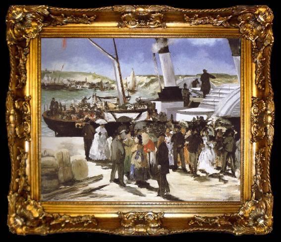 framed  Edouard Manet The Departure of the folkestone Boat, ta009-2